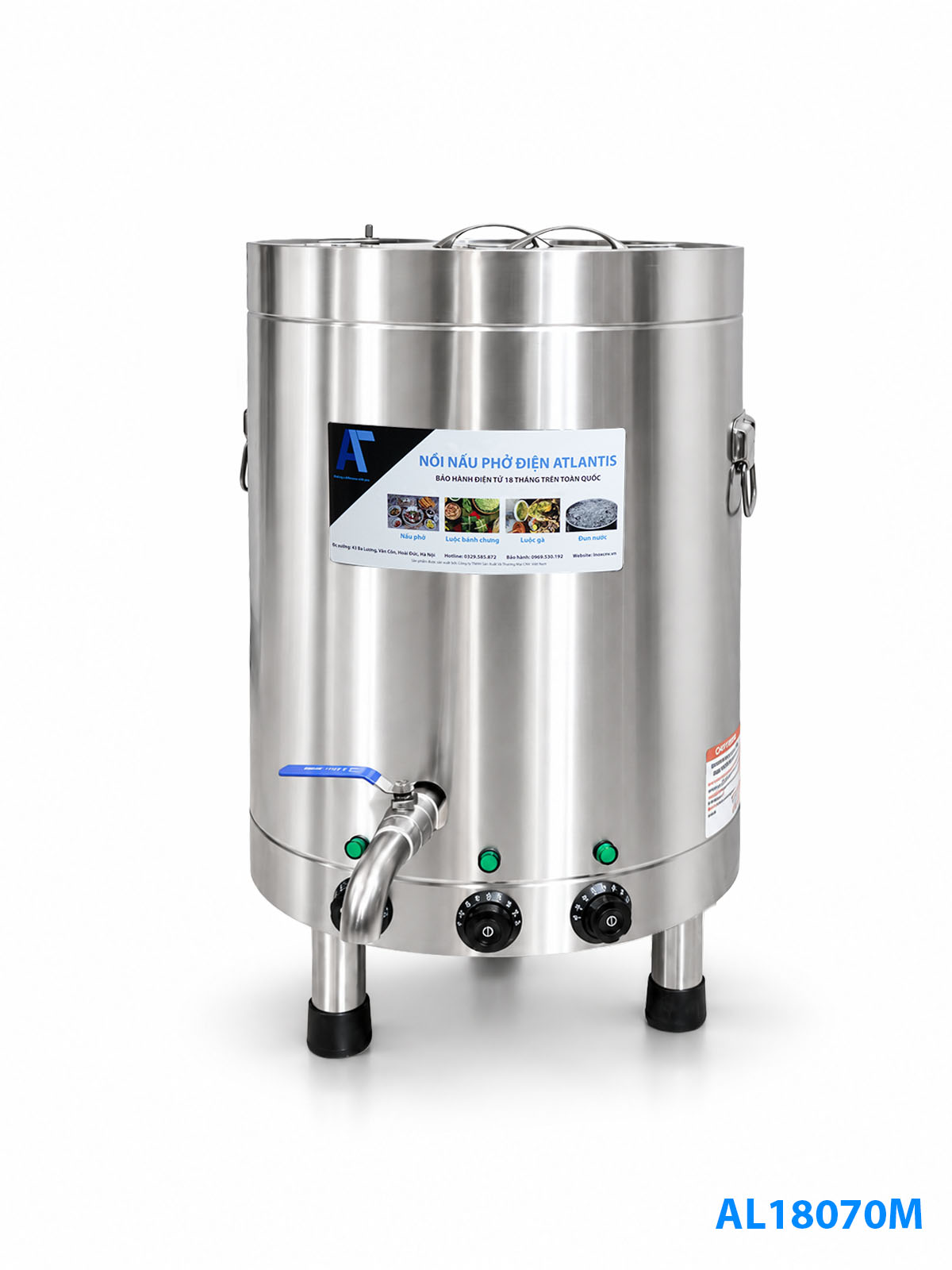 Nồi điện nấu phở đế tròn 70 lít Atlantis AL18070 basic