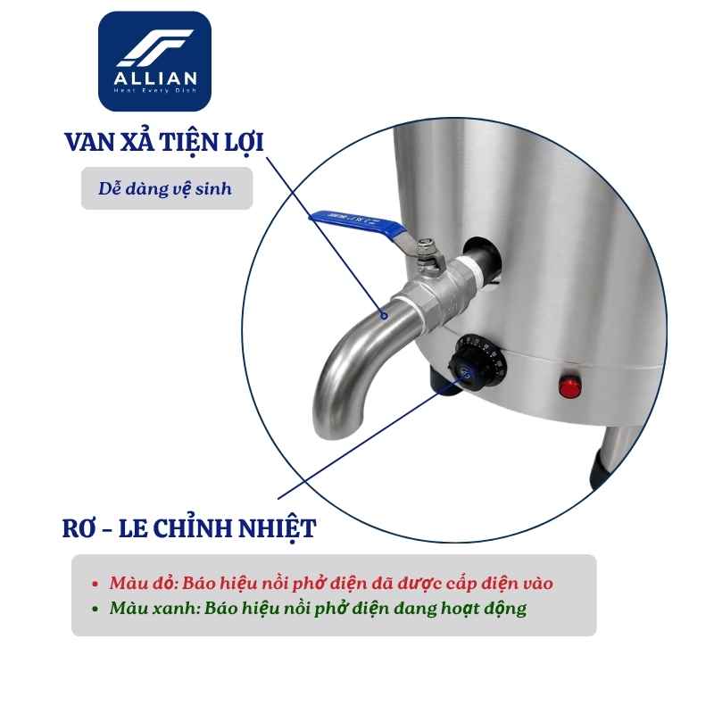 Van xả nồi điện mâm nhiệt atlantis tiện lợi rơ le chỉnh nhiệt