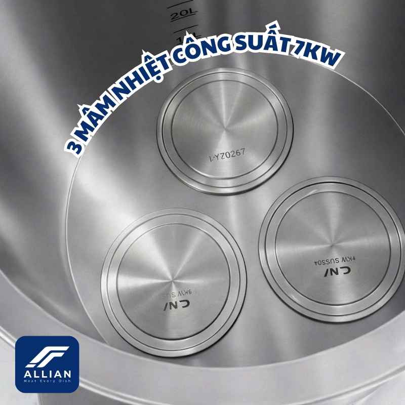 3 mâm nhiệt tổng công suất 7kW nồi điện mâm nhiệt Atlantis