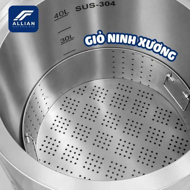 Giỏ ninh xương nồi điện mâm nhiệt 50 lít Atlantis đục lỗ