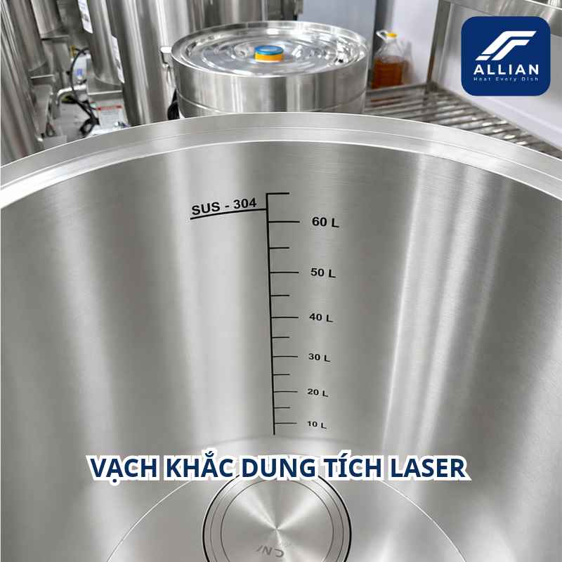 Vạch khắc dung tích laser nồi điện mâm nhiệt 70 lít