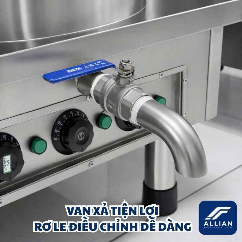 Van xả và rơ le nồi điện mâm nhiệt Atlantis đế vuông