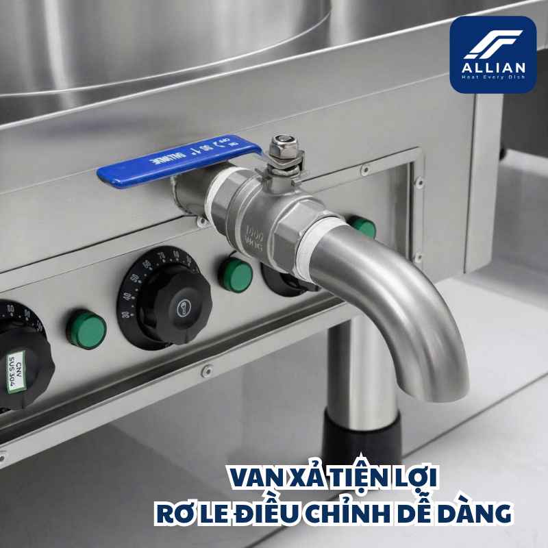 Van xả và rơ le nồi điện mâm nhiệt Atlantis đế vuông square