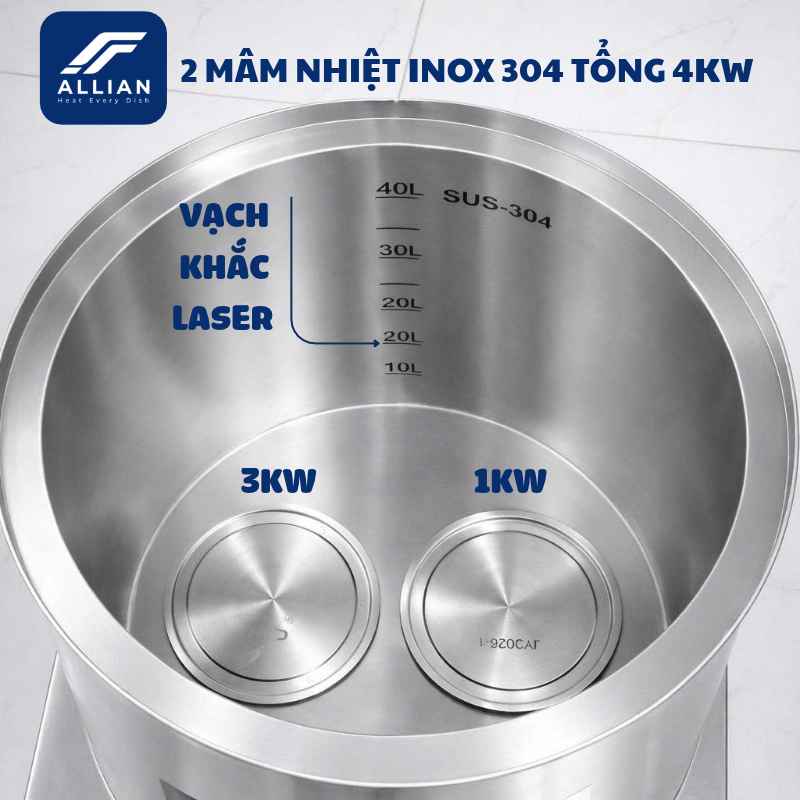 Mâm nhiệt cao cấp inox 304 tổng 4kW